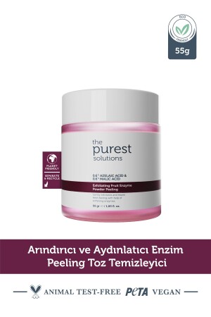 Purifying and Brightening Enzyme Peeling Powder Cleanser 55 gr (0-6% Azelaic Acid & Malic Acid) - The Purest Solutions
