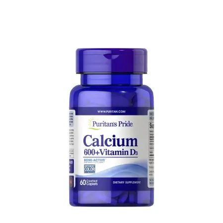 Puritan's Pride Calcium 600 + Vitamin D3 (60 Caplets) - Puritan's Pride