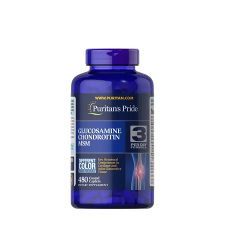 Puritan's Pride Double Strength Glucosamine, Chondroitin & MSM (480 Caplets) - Puritan's Pride