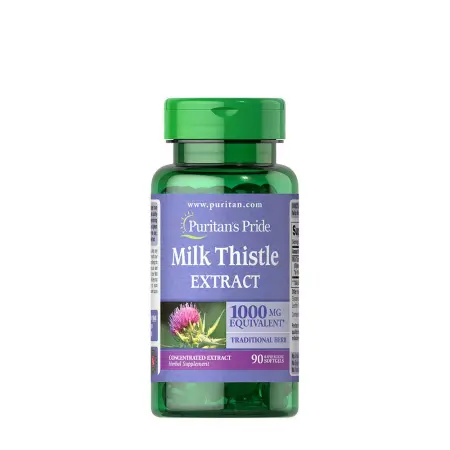 Puritan's Pride Milk Thistle 4:1 Extract 1000 mg (Silymarin) (90 Softgels) - Puritan's Pride