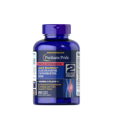 Puritan's Pride Triple Strength Glucosamine, Chondroitin & MSM Joint Soother® (180 Caplet) - Puritan's Pride