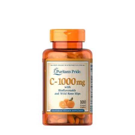 Puritan's Pride Vitamin C-1000 mg with Bioflavonoids & Rose Hips (100 Caplets) - Puritan's Pride