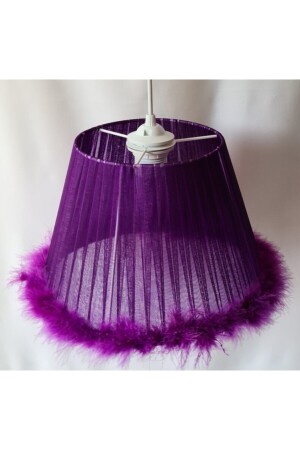 Purple Feathered Children's Room Bedroom Chandelier 300201102120 - TEKAY AYDINLATMA