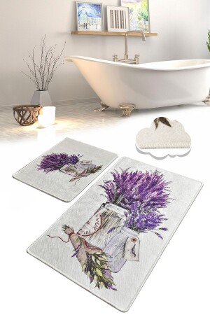 Purpura Djt 2 Piece Set Bath Mat Toilet Set - Chilai Home