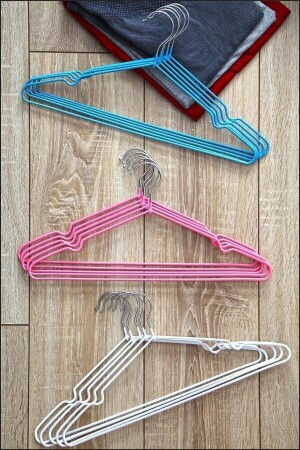 PVC Coated Non-Slip Metal Clothes Wardrobe Hangers 15 Pieces Mixed Color 3996 - Bella House
