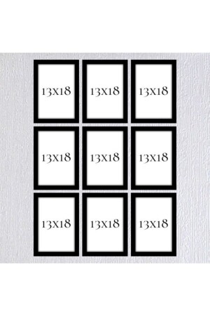 PVC-Glas-Schwarz-Rahmen-Set, 9-teilig, 13 cm x 18 cm, 9lu13x18 - AS TİCARET
