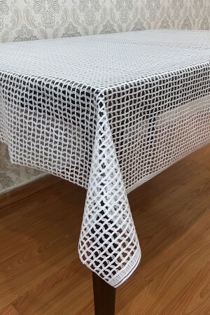 PVC Transparent coated wipeable linoleum tablecloth Hasır_1032-b - Pimulahome