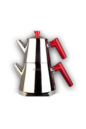 Pyramid Large Family Size Steel Teapot Set AKDNZPRMTAILE - Akdeniz