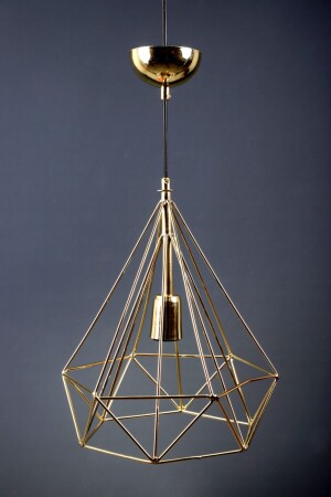 Pyramid Large Gold Plated Single Chandelier 0000007 - Yiğitkan elektrik aydınlatma