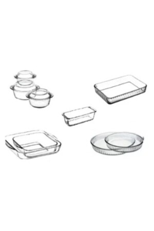Pyrex 9 Piece Set 088oa 093oa 092oa 091oa 061oa Fma02253 Fma192881 Fma146525 Fma03121 Fma04596 561 159000-9 - Paşabahçe