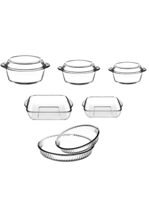 Pyrex Glass Set 7 Pieces. Pyrex Pot Baking Tray Set pbset3 - Paşabahçe
