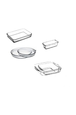 Pyrex Oven Tray - 6 Pcs Pyrex Set 088oa 091oa 092oa 061oa Fma146525 Fma03121 Fma04596 369 159028-6 - Paşabahçe