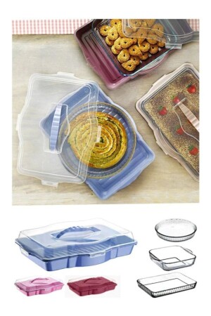 Pyrex Transport Container Square Round Rectangular 3 in 1 cns pyrex transport - CNS Plastik