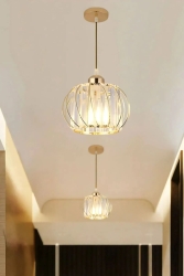 Quadral Model Gold Color Plated Crystal Stone Metal Body New Generation Modern Ceiling Pendant Lamp Chandelier ultraegg-1 - Ultra Home