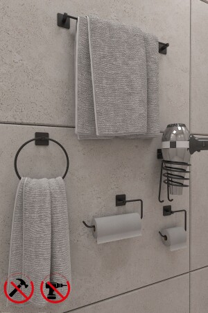 QUADRATISCHES SET MIT 5 LANGEM STAPEL. SOLO HAV. RING HAV. HINTERGRUND UND LEINWANDPAPIER. SATZ - Alper Banyo