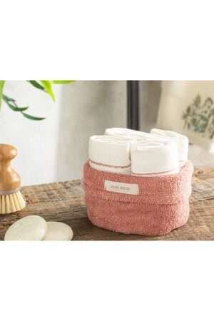 Quadro Cotton Towel Set of 4 Dusty Rose-ecru 10037408 - English Home