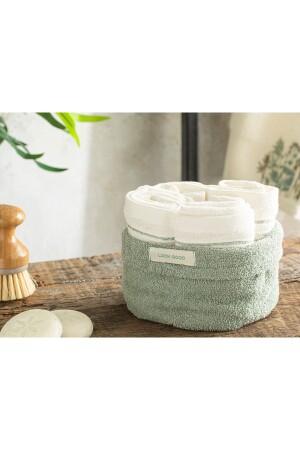 Quadro Cotton Towel Set of 4 Water Green-ecru 10037408 - English Home