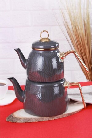 Qualita Hüma Serie Emaille-Teekannen-Set/grau Xap-011533-6 - ACAR
