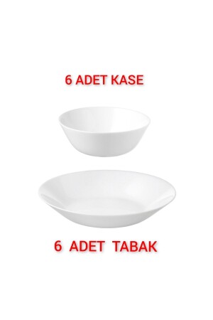 Quality Shop 6 Stück Speiseteller mit einem Durchmesser von 20 cm + 6 Stück mit einem Durchmesser von 15 cm Schüssel aus gehärtetem Glas 90h6 - IKEA