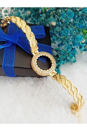 Quarter Bracelet - Quarter Gold Twist Cuffed Bracelet - Tarz Takı