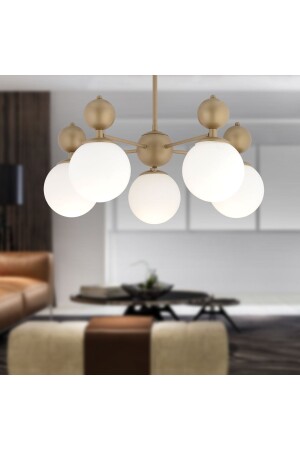 Quartz 5-Piece Antique White Glass Modern Corridor Bedroom Living Room Chandelier 3947-05-FR - Apliqa