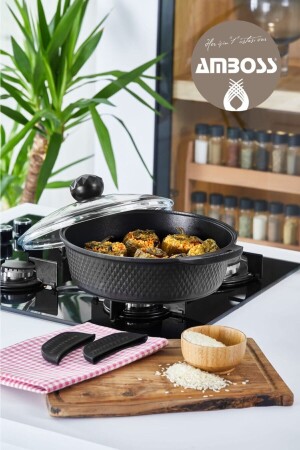 Quarz 30 cm gegossener flacher Topf KUV-7869 - Amboss