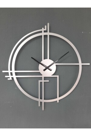 Querencia Metal Gümüş - Silver Duvar Saati 1,5 Mm Kalınlık 60x60 Cm querencia60 - Gowpenart