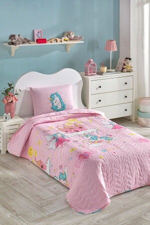 Quilted Bedspread Set Single Unicorn Dreams Pink Ep-027096 - Eponj Home