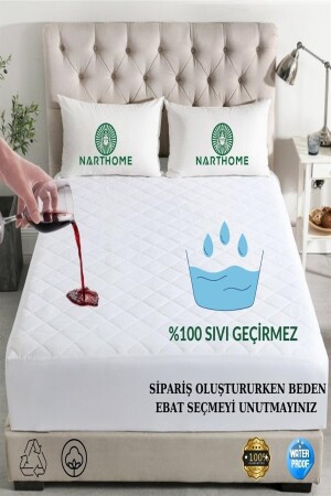 Quilted Fitted 100% Liquid Proof Cotton Mattress Protector Mattress Mat (9 Sizes) Kfsg KFSGB - Nart Home