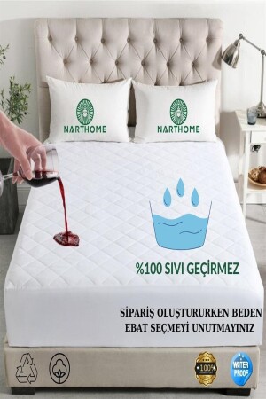 Quilted Fitted 100% Liquid Proof Cotton Mattress Protector Mattress Mattress Mattress (9 Size) Kfsg - Nart Home