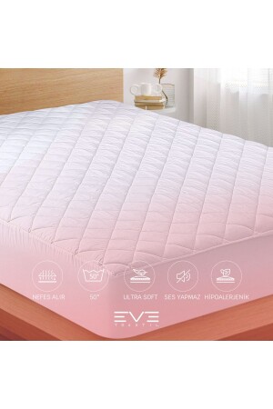 Quilted Fitted Mattress Protector Mattress Protector Single and Double Quilted Microfiber Mattress Protector - Eve Tekstil