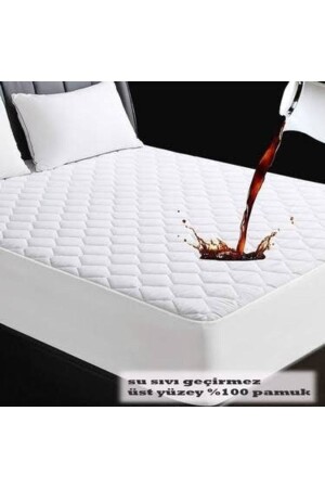 Quilted Fitted Mattress Protector Single Cotton Liquid-Proof Bed Mat 100 X 200 Cm Coverall 08965874 - AYHOME