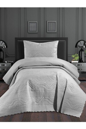 Quilted Single Bedspread Gray - Reys Home