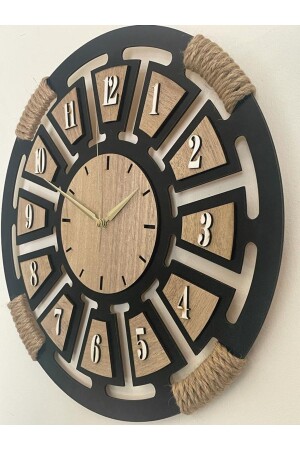 R Üm-ra Laser Black Gift Wooden Decorative Wall Silent Wall Clock - Ümra Lazer