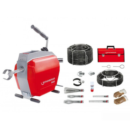 R600 pipe cleaning device with spiral set 16+22mm ROHTENBERGER - Rothenberger