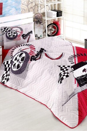 Race Single Quilted Duvet Cover Set 8696048586792 - Kristal