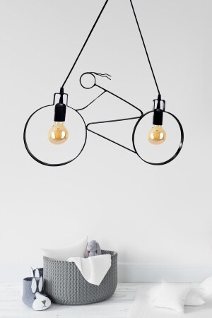 Racer Bicycle Chandelier Metal Pendant Lamp Wrought Iron Retro Rustic Office Cafe Bar Hotel Modern Ceiling Lamp ATLY56 - Bundeba