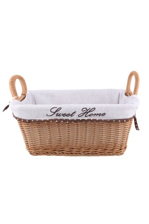Raddan Sweet Home Rectangular Wicker Bread Basket Fruit Holder Towel Holder Large Size Basket - Vadi