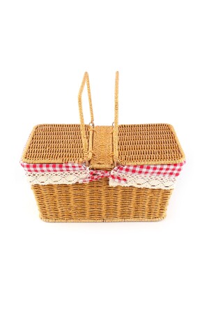 Raddan Synthetic Wicker Rectangular Lid Picnic Basket - Vadi