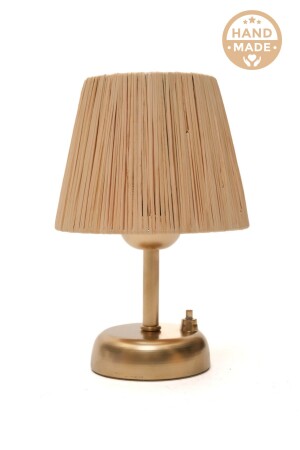 Raffia Wicker Battery Operated Lampshade Wireless Tabletop Night Light (without tassels) - Stork Woods