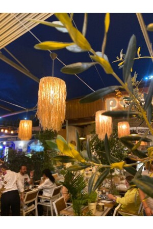 Raffia Wicker Design Bohemian Chandelier M036 - Maison Avf