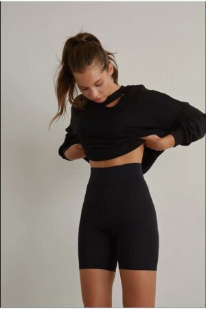 Raffungseffekt, hohe Taille, Biker-Strumpfhose, Bikertights Xxl - Loxoxo