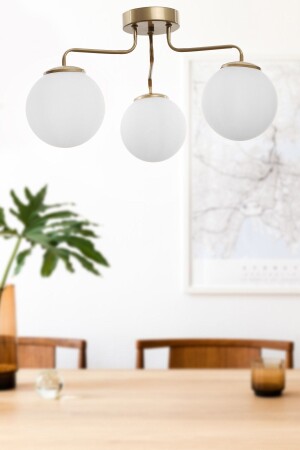 rain 3. Antique-white Globe Glass Chandelier BEG1016BEG03 - Begüsa