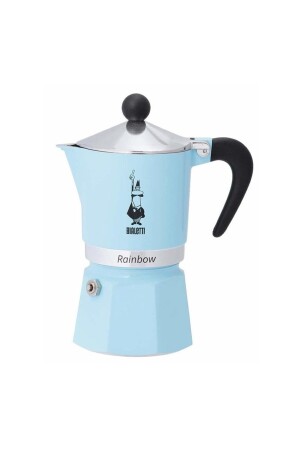 Rainbow 1 Cup Light Blue Moka Pot 190. 0005041 - Bialetti