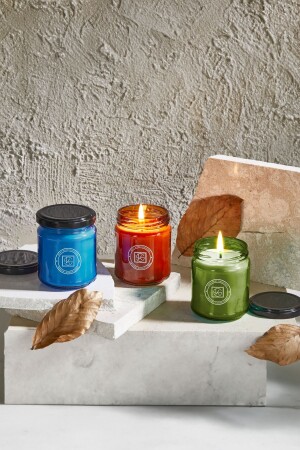 Rainbow 3 Colored Glass Design Scented Candle - Selka Home