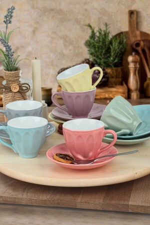 Rainbow Almond Tea Set 12 Pieces for 6 Persons TC043212F3X1A000000MATT300 - Keramika