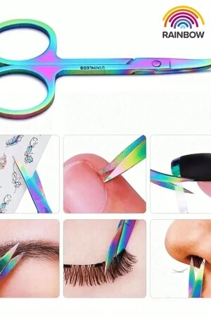 Rainbow Curved Beard Mustache Sideburn Scissors - Uniquem