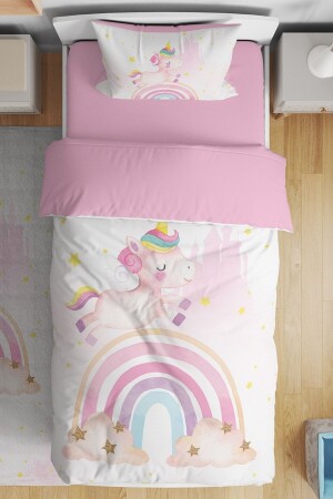 Rainbow Flying Unicorn Patterned Single Baby Kids Bedding Set evnev00156 - Evpanya