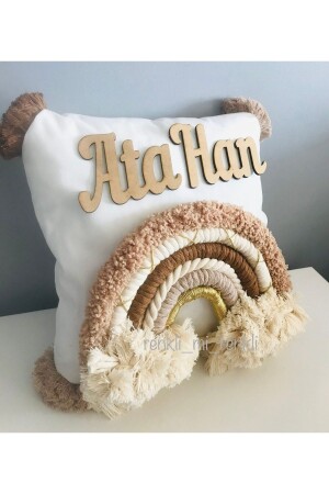 Rainbow Jewelry Pillow with Macrame Name - Renkli Mi Renkli Tasarım Dünyası