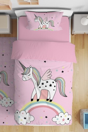 Rainbow Unicorn Patterned Single Baby Kids Bedding Set evnev00052 - Evpanya
